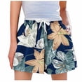 thumbnail image 5 of FAZVAOO Womens Sleep Shorts,Floral Printed Drawstring Elastic Waist Pajama Shorts,7"Inseam, 5 of 5