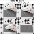 thumbnail image 6 of Farm Rooster Round Tablecloth 60 Inch - Waterproof Fabric Table Cloth Protector, Black and White Plaid Tablecloths Washable Table Cover for Kitchen Banquet Coffee Table Outdoor Party, 6 of 6