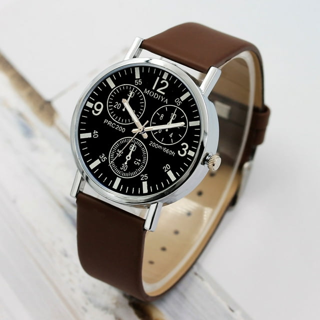 Reloj de cuarzo para hombre, relojes para hombre, relojes de tres esferas, reloj de cuarzo para hombre, reloj con correa de cristal azul, reloj para hombre