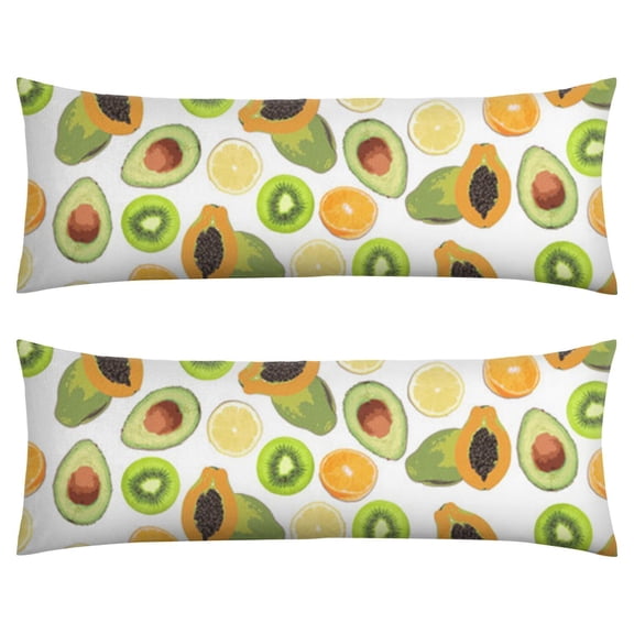 Avocado Print Body Pillow Cover 20x54 - Cute Kawaii Fruit Pattern Long Pillow Case with Invisible Zipper, Soft Breathable Full Body Pillow Protector for Sleeping, Maternity & Decor