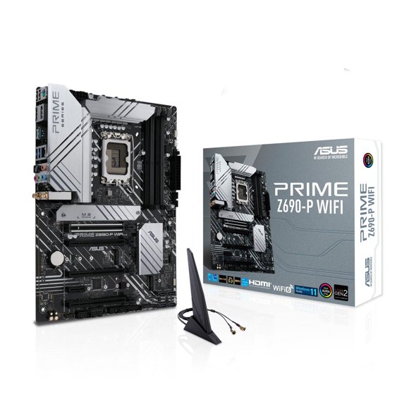ASUS Prime Z690-P WiFi LGA 1700 Intel 12th Gen ATX Motherboard- PCIe 5.0, DDR5, 14+1 Power Stages, 3x M.2, WiFi 6, Bluetooth v5.2, 2.5Gb LAN, Front Panel USB 3.2 Gen 1 Type-C, Thunderbolt 4 Support