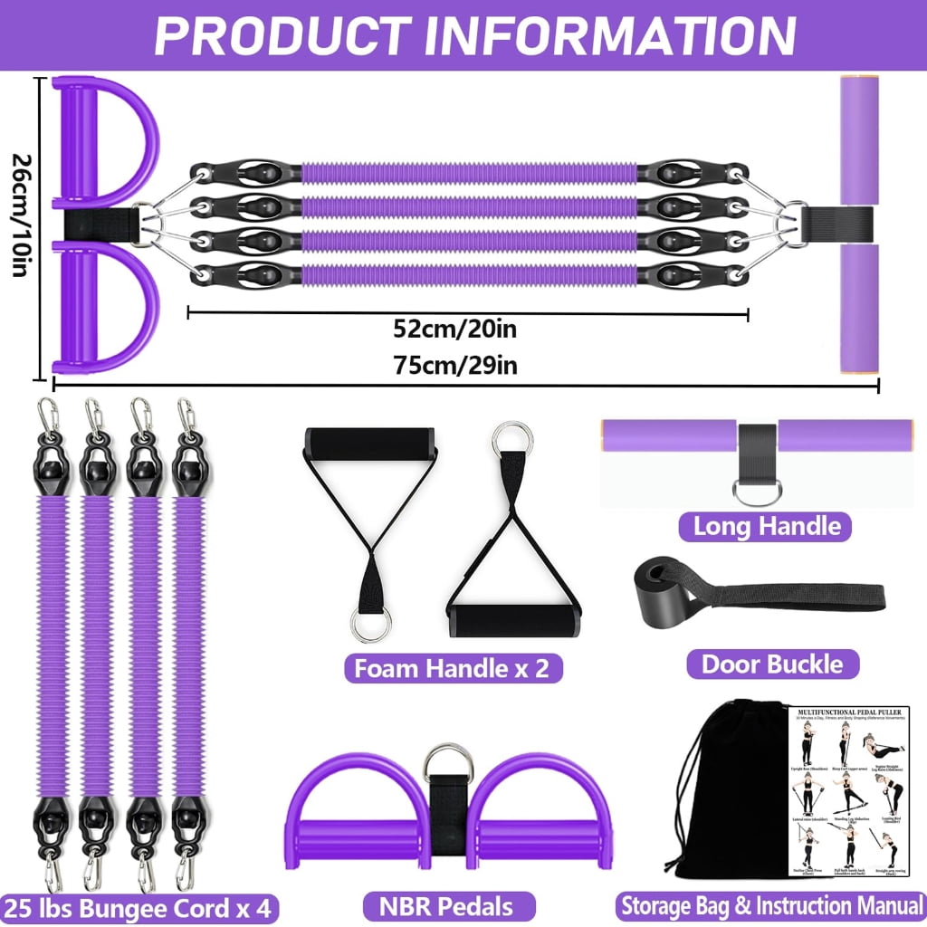 Full Body Sculpting Exercise Equipment Nonslip Foot Pedals Resistance Band For Safe Training