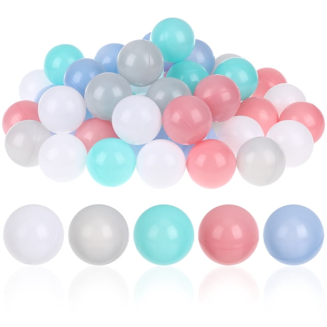 50Pack Ball Pool Balls Soft for Babies Toddler Toys Grey