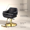 thumbnail image 6 of UBesGoo Barber Chair, Heavy Duty Salon Stool, Hydraulic Pump 360° Swivel, Black Gold, 6 of 7