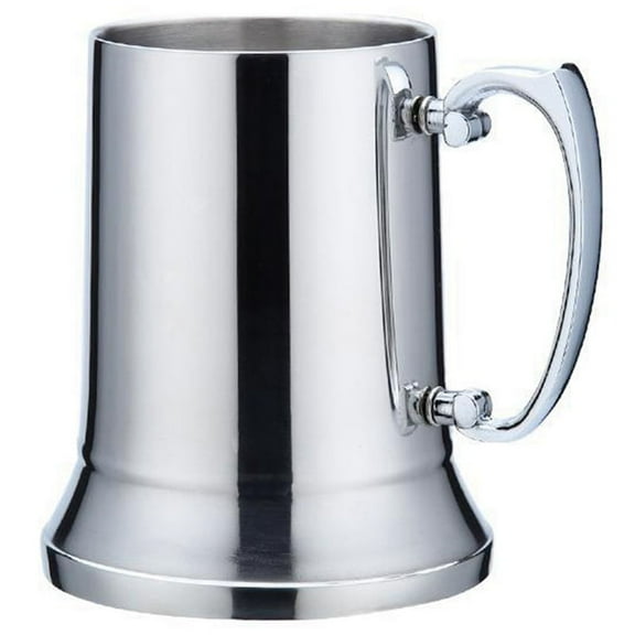 Double Wall Stainless Steel Beer Mug Cocktail Breakfast Milk Mugs with Handgrip Coffee Cup 560Ml