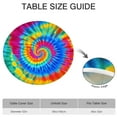 thumbnail image 6 of Colorful Rainbow Tie Dye Spiral Pattern Round Fitted Tablecloth with Elastic Edge,Dining Table Cover Waterproof,Outdoor Round Tablecloth for Camping,Dining,Indoor and Outdoor, 6 of 7