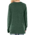 thumbnail image 3 of Jersey para mujer, camisa con cuello cruzado, manga larga, sudadera informal holgada para otoño, verde, XL, 3 of 5