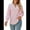 Pink, variant on Women'S Casual Long Sleeve V-Neck Pullover Shirt Top Dark Blue S