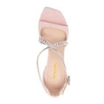 thumbnail image 3 of XYD Women Open Toe Teardrop Rhinestone Studded Sandals Cross Strap Stiletto High Heels Sexy Cocktail Party Date Shoes Size 11 Light Pink, 3 of 4