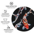 thumbnail image 3 of Honeii Tricolor Koi Fish Trio Print Leather Coaster Set of 4, Ideal for Safeguarding Your Furniture from Drinks Spills and Effortless Cleanup-Round Shape, 3 of 6
