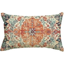 Boho Orange Throw Pillow Cover, 12 x 20 Inch Bohemia Ethnic Style Carpet Pattern Cushion Case for Sofa Couch