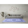 thumbnail image 3 of Ahgly Company Machine Washable Indoor Square Medallion Blue Traditional Area Rugs, 5' Square, 3 of 4
