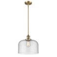 thumbnail image 3 of Innovations Lighting  Franklin Restoration Bell - 1 Light 12" Stem Hung Mini Pendant Brushed Brass/Seedy, 3 of 5
