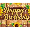 thumbnail image 4 of Wooden Background Happy Birthday Banner with Sunflower Elements Party Supplies Birthday Party Decors Photography Props Backdrop Decorations, 4 of 7