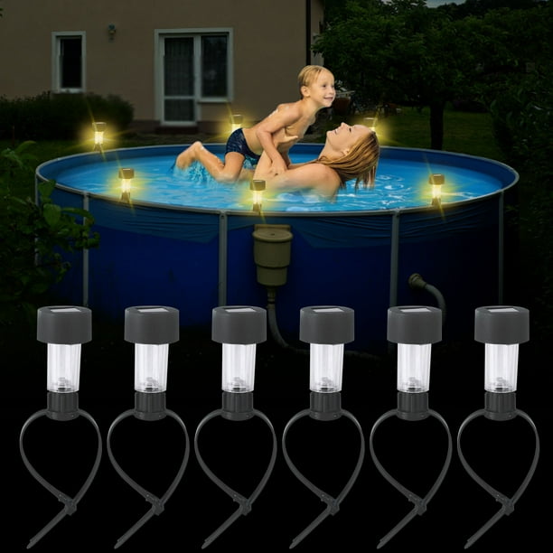 Foco Led Solar para Piscina | Material Abs | Energía Solar | Paquete de 6 Focos para Piscina