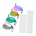 thumbnail image 2 of 4 fundas de repuesto para pajitas de refresco, decorativas, a prueba de fugas, portátiles, reutilizables, para acampar al aire libre, viajar y beber c, 2 of 10