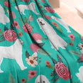 thumbnail image 3 of Great Pyrenees Dog and Flower Blanket,Comfortable Soft Flannel Throw Blanket,All Season,Warm Lightweight Blankets for Sofa Bed Couch Living Room Chair,60"x80"(150x200cm), 3 of 4