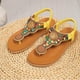 thumbnail image 2 of Sandalias Planas con Correas de Tobillo Bohemian Beaded Toe Post Sandalias para Mujeres, Correa Elástica Zapatos Casuales para el Uso de la Playa de Verano, 2 of 8
