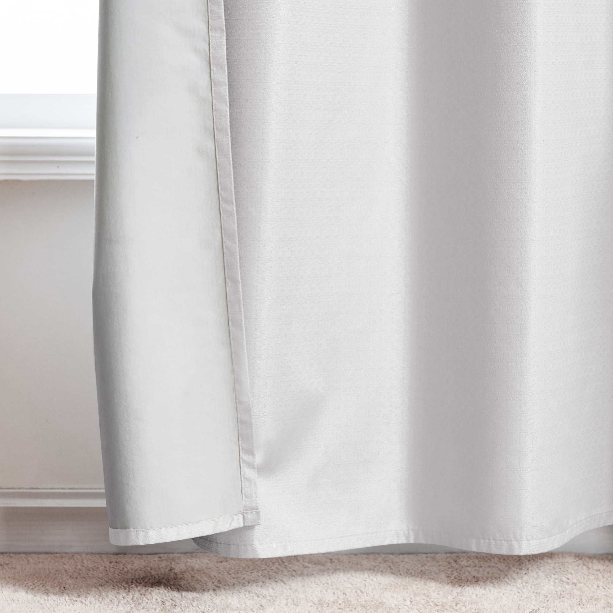 ZOPZO Thermal Insulated 100% Blackout Curtains, Cool White, 52W x 72L Inch, Energy Efficient Noise Reducing Drapes for Home Office, 2 Panels
