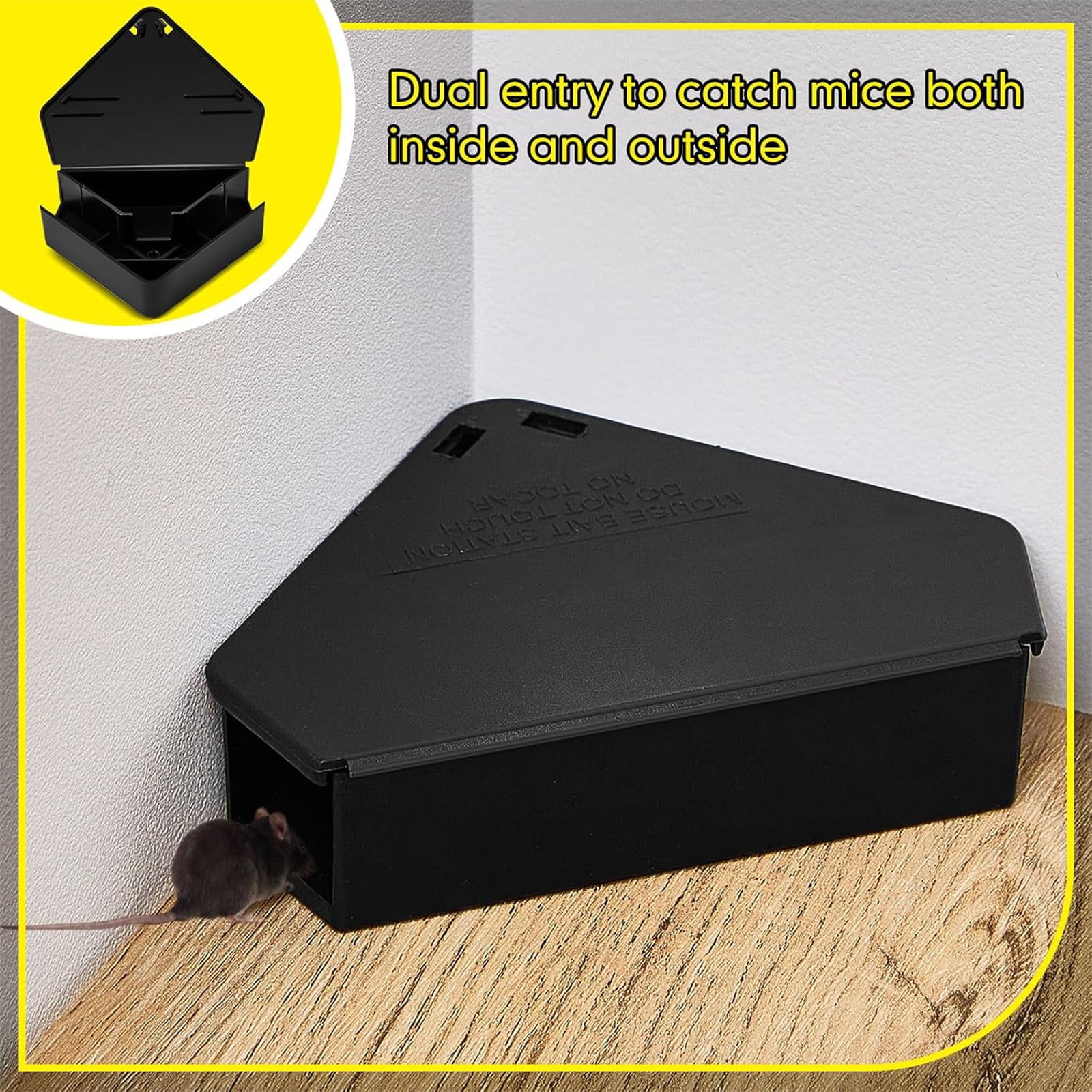 HYEASTR 12 Pack Mouse Bait Station with Keys - Outdoor Refillable Mouse Bait Station Reusable Mice Small Rats Bait Station Box for Indoor Outdoor Kitchen Garage, Safe for Kids and Pets