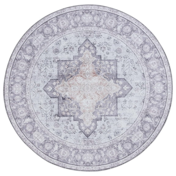 SAFAVIEH Tucson Nazca Traditional Machine Washable Area Rug, Sage/Ivory, 6' x 6' Round