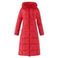 thumbnail image 4 of LEAVINGSUO Womens Fashion Winter Coats for Women Womens Warm Long Sleeve Coat Hoodies Collar Jacket Slim Winter Outwear, 4 of 5