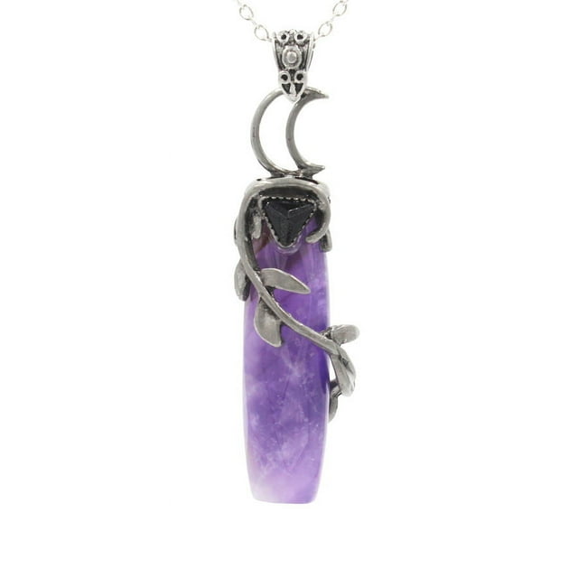 Granjero Gordo Colgante de collar hecho a mano adecuado para hombres y mujeres, colgante de cristal de árbol de la vida lunar retro (púrpura)