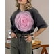 thumbnail image 3 of CORIRESHA Camiseta de manga corta con cuello redondo y apliques florales de organza 3D para mujer, 3 of 4