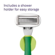 Flamingo Women's Razor Shaving Set with Razor Handle and 5-Blade Razor Cartridges, Matcha, 4 Piece
