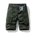 thumbnail image 2 of Eryao Knee Length Lounge Shorts for Men Casual Elastic Waist Drawstring Shorts with Pockets Summer Beach Vacation Short Pants,Army Green,34, 2 of 9