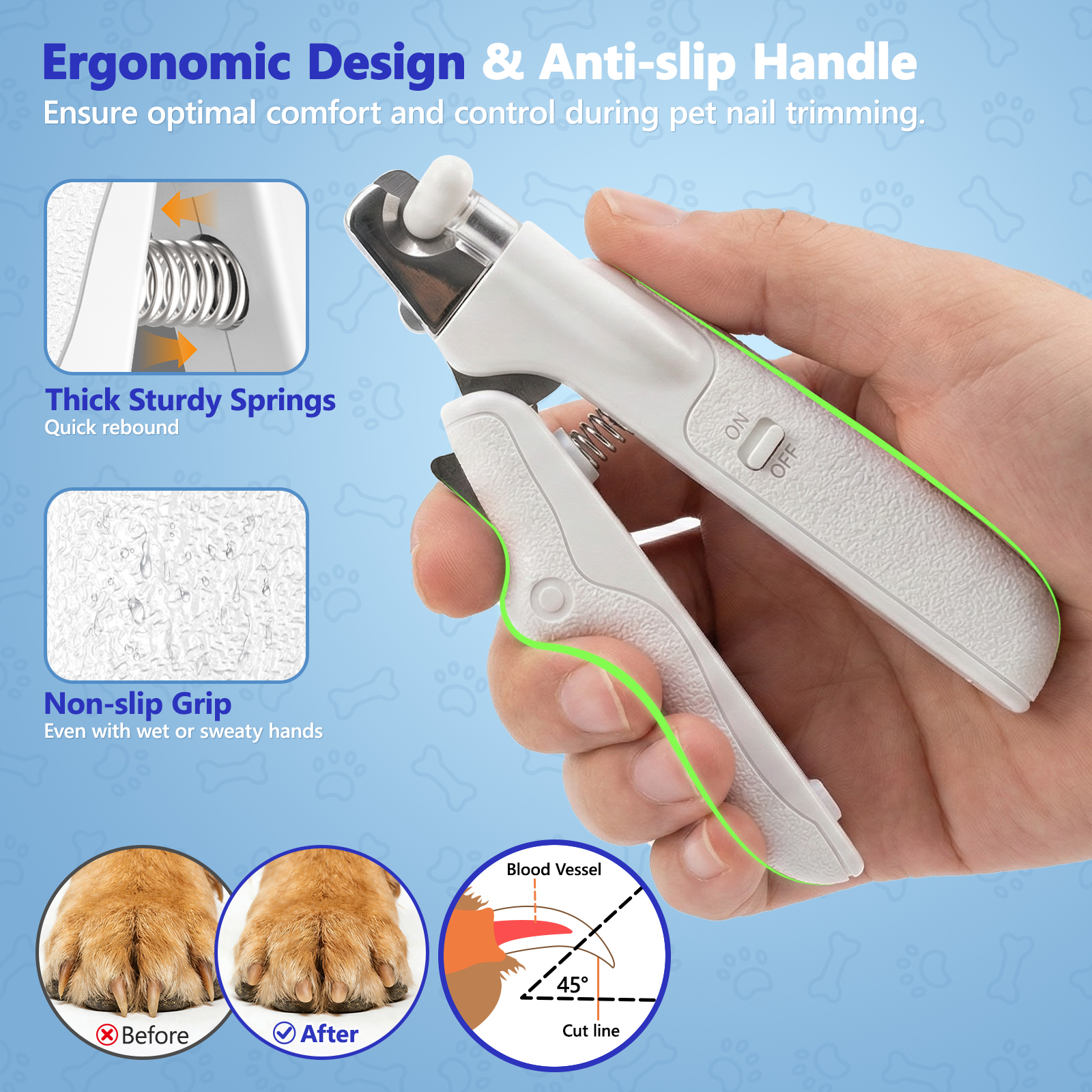 BEBANG Dog Nail Clipper with LED Light and Nail File photo 3