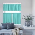 thumbnail image 6 of 3 Piece Kitchen Curtains and Valances Set Modern Striped Cafe Curtains 36 Inch Length Geometric Abstract Minimalist Valance & Tier Curtain for Living Room Bedroom Small Window 54"x18"+27"x36"*2, 6 of 6