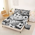 thumbnail image 2 of Castle Fairy Sport Soccer King Sheets 4pcs, Graffiti Splash Bedding, Black White Gray,1 Fitted Sheet, 1 Flat Sheet and 2 Pillowcases, 2 of 6