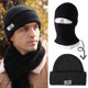 thumbnail image 2 of Gorro de punto de algodón grueso para ciclismo al aire libre, gorro cálido, máscara 2 en 1, protección facial completa, orejeras, Invierno, 2 of 5