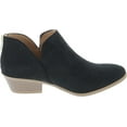thumbnail image 6 of SODA Women's Mafic Almond Toe Faux Suede V Side Western Stacked Block Mid Heel Ankle Boot, 6 of 7