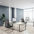 thumbnail image 7 of 2 Pack Office Desk Chair No Wheels Mesh Back Padded Computer Chairs for Conference Meeting Waiting Room, Black, 7 of 7