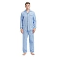 thumbnail image 5 of GLOBAL Men's Pajamas Sets 100% Cotton Flannel Sleepwear Long-Sleeve Top & Bottom Loungewear Rhombus Blue L, 5 of 7