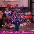 thumbnail image 2 of Halloween Tree with Lights Black Pumpkin Tree for Home Decoration Tabletop with Purple LED Light Artificial Maple Leaf Tree Party Supplies 18", 2 of 7