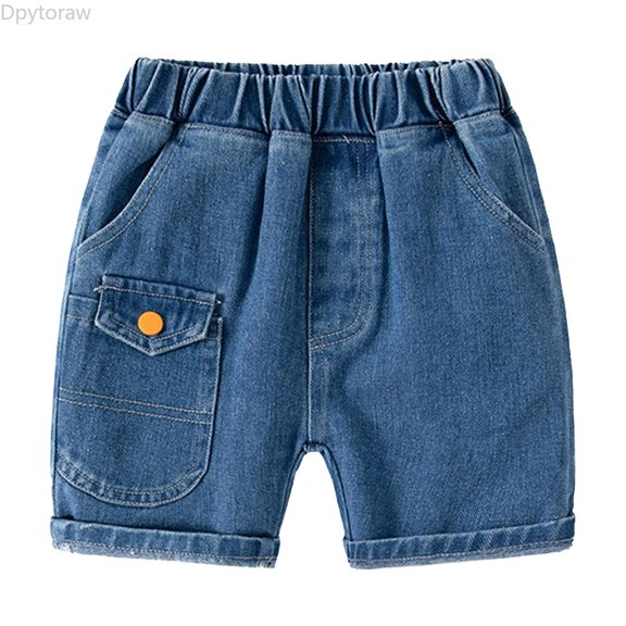 Dpytoraw Boys Elastic Waist Denim Shorts, Stretchy for Summer Play Blue Size 3-4 Years