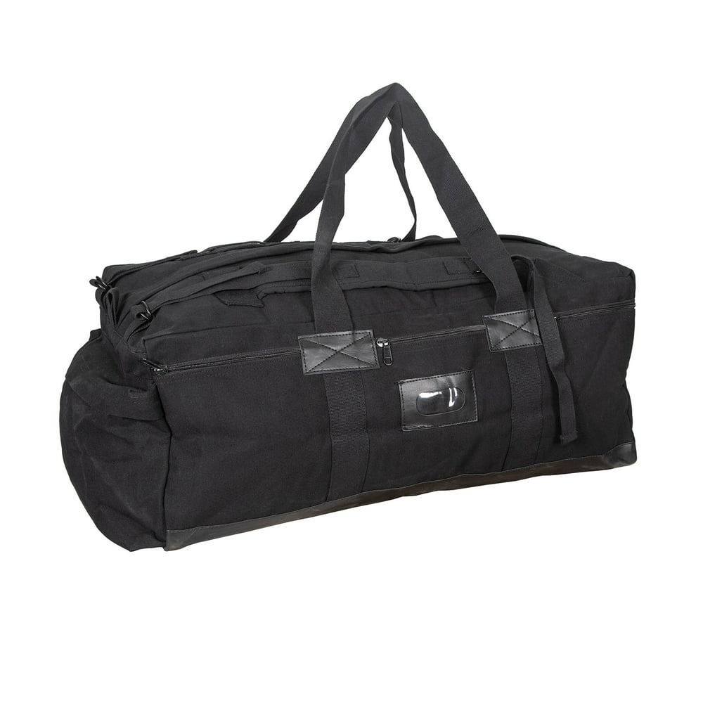Stansport Tactical Black Canvas Duffle Bag