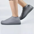 thumbnail image 2 of Gray Size L Silicone Rain Boot Covers - Waterproof Rainproof Anti-Slip Lightweight Easy To Wear & Clean Reusable Silicone Material - For Men Women S Ideal For Rainy Days, 2 of 4