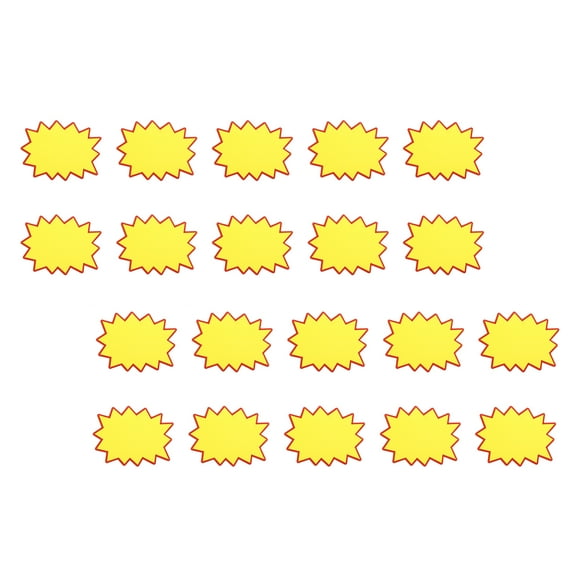 Uxcell 100 Pcs 3.9"x5.1" Star Burst Signs Blank Tags for Retail Store, Yellow