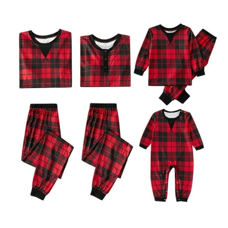 

Bescita Christmas Women Mom Printed Letter Top+Stripe Pants Xmas Family Clothes Pajamas