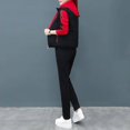 thumbnail image 4 of Women's 3 Piece Outfit Set Vest Hoodie And Long Pants With Letter Print Long Sleeve Hooded Sweatshirt Sleeveless Stand Collar Vest Elastic Waist Long Pants Autumn Winter Fleece, 4 of 6