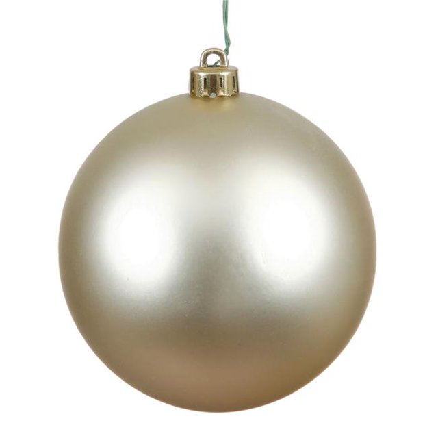 Ornement de Boule Foré UV Mat Champagne&44; 6 Po. - 4 par Sac
