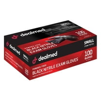 Dealmed Nitrile Exam Gloves, Black – 100 Count Disposable, Non-Irritating, Latex Free, Multi-Purpose for First Aid and Medical Facilities (Small, Pack of 1)