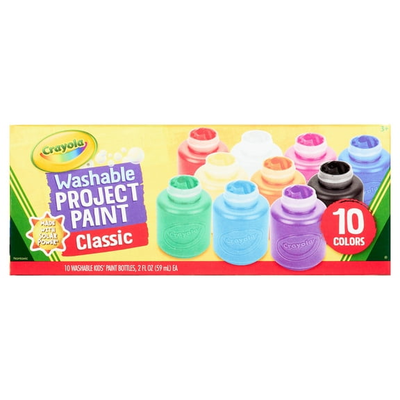 Crayola Washable Kids Paint Set, 10-Colors, Arts and Crafts for Toddlers