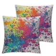 thumbnail image 2 of Acheng  Splash Ink Graffiti Throw Pillow Set of 2 Cushion Covers Color Background of Paint Splashes Decorative Square Accent Pillow Case White, 2 of 6