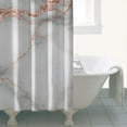 thumbnail image 4 of Gray Rose Gold Marble Pattern Shower Curtain 36"x72" ,Bathroom Decorative Shower Curtains Set with 12 Hooks,Modern Waterproof Washable Shower Curtain, 4 of 6