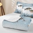 thumbnail image 4 of Erosebridal Striped Fish Bed Spread Queen,Bass Coral Underwater Queen Coverlet Set For Boys,3pcs, 4 of 7